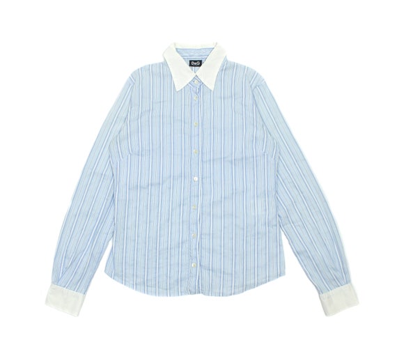 Dolce Gabbana Vintage Striped Blue Shirt Etsy