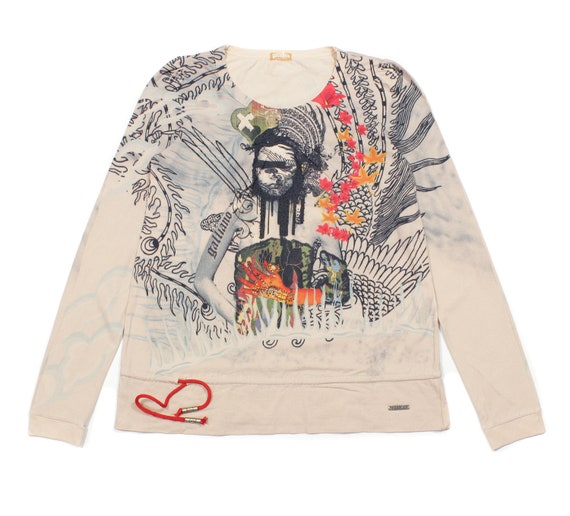 Galliano Abstract Printed Longsleeve Vintage - image 1