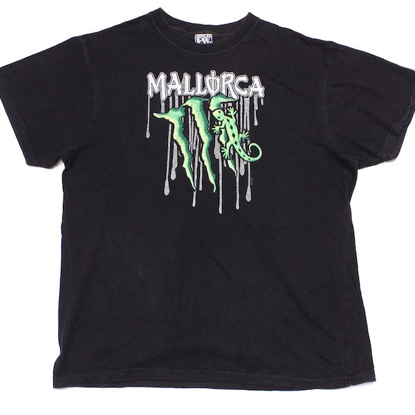 T-shirt vintage 2000 Maiorca Monster Sun sbiadita