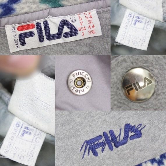 Fila 90S Magic Line Star Pattern Fleece Jacket Vi… - image 10
