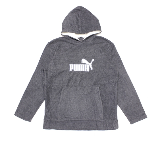 Puma 90S Embroidered Big Logo Fleece Hoodie Vinta… - image 1