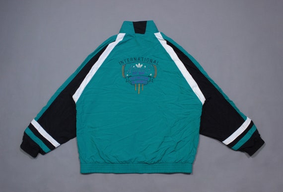 VTG 80er Adidas Raglan Track Jacke grün L Hip Hop VTG 80er Adidas Raglan Track Jacke grün L Hip Hop