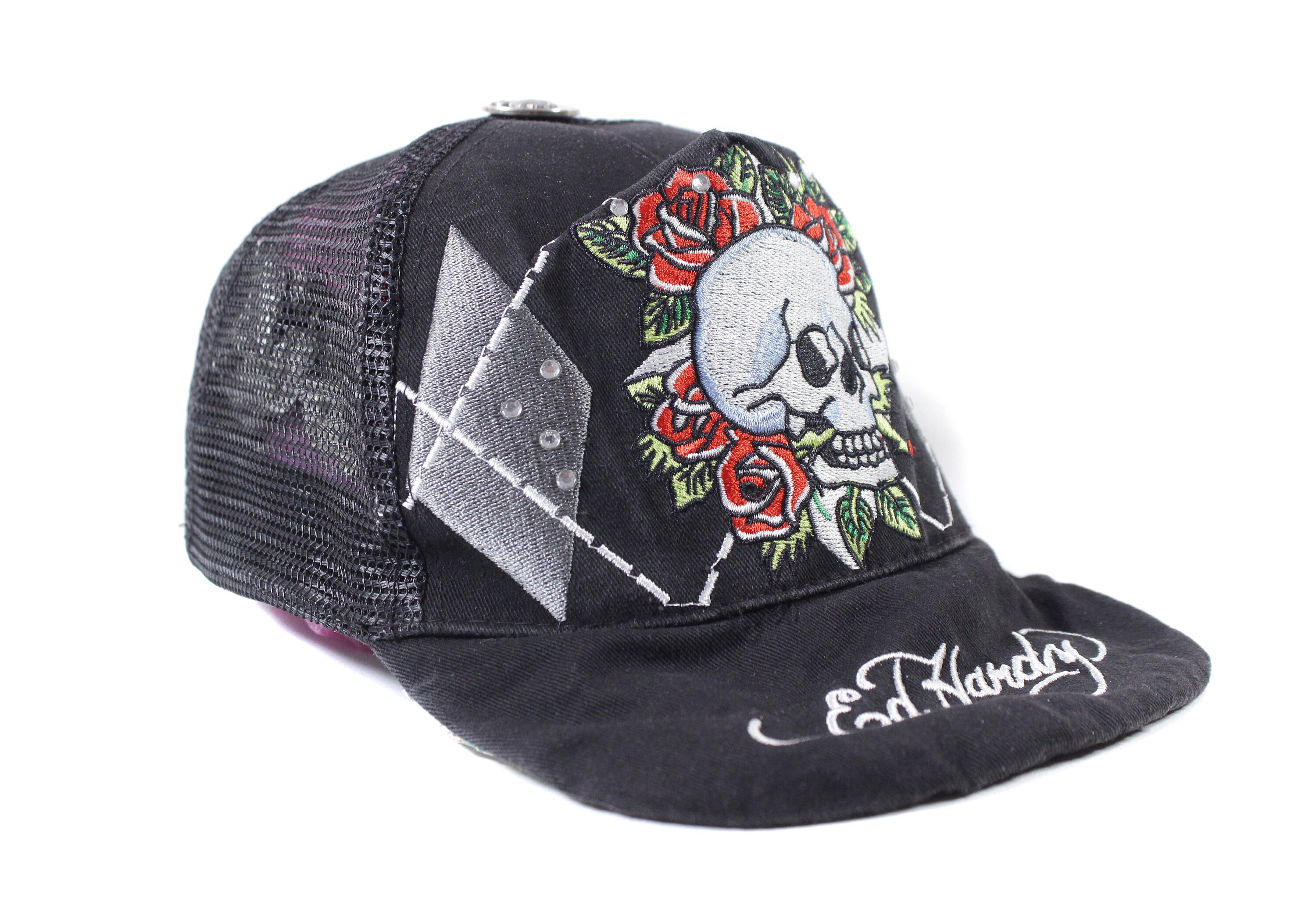 Ed Hardy, Accessories, Vintage Ed Hardy Trucker Hat Cap Rare Koi Fish  Embroidered Beige Euc