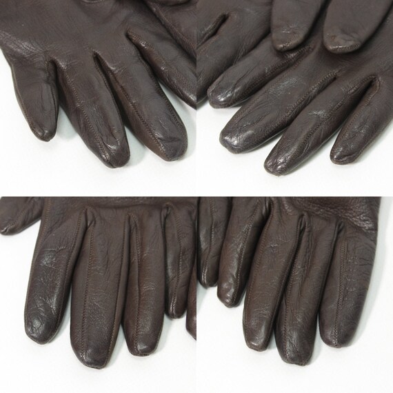 Yves Saint Laurent Rive Gauche Leather Gloves Vin… - image 7