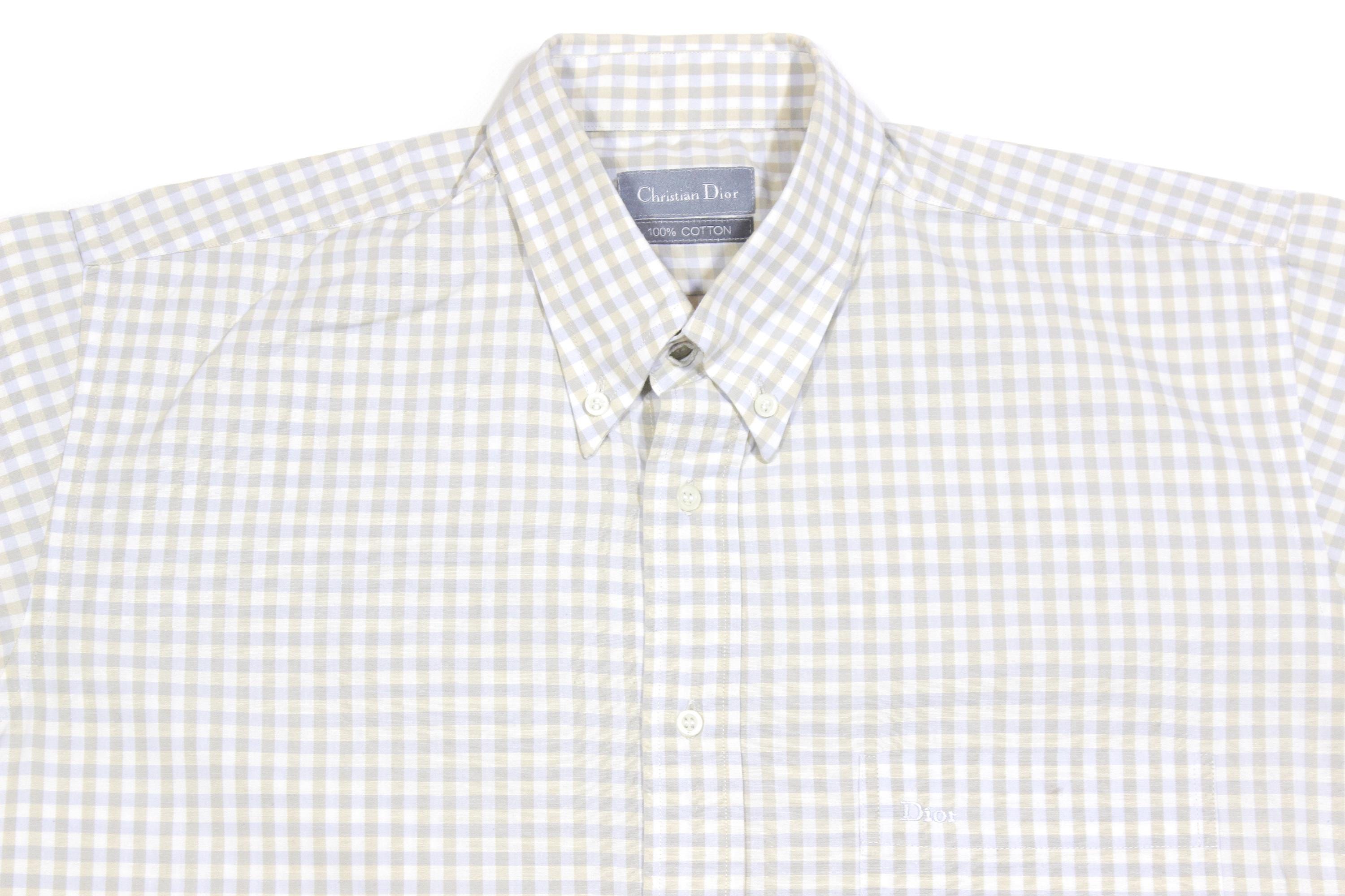 Christian Dior 90S Logo Plaid SS Shirt Vintage - Etsy