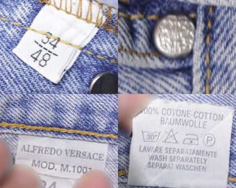 Alfredo Versace 80S Washed Blue Jeans Vintage 