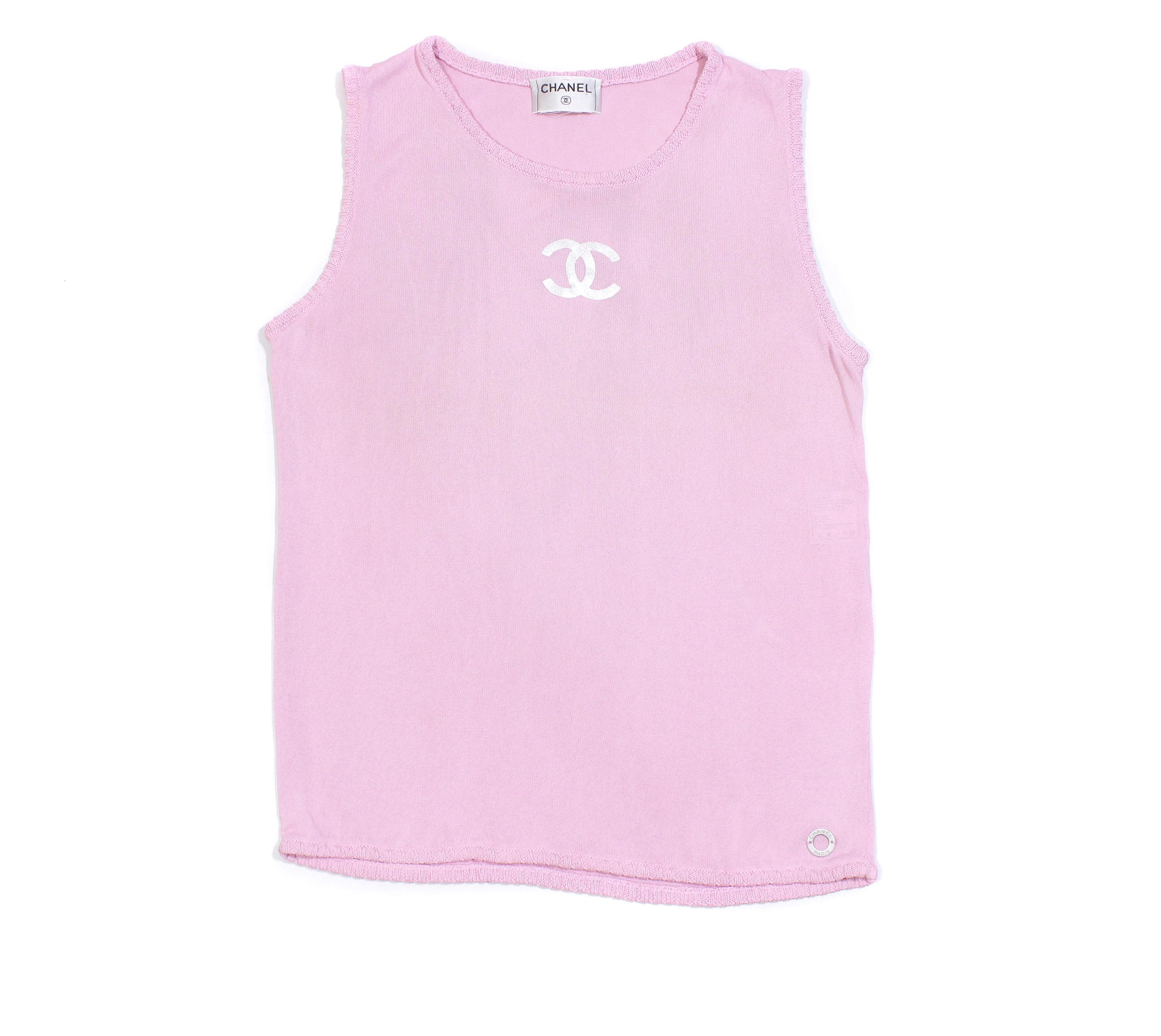 Chanel CC Center Logo Tank Top Vintage - Etsy Chanel CC Center Logo Tank Top Vintage - Etsy