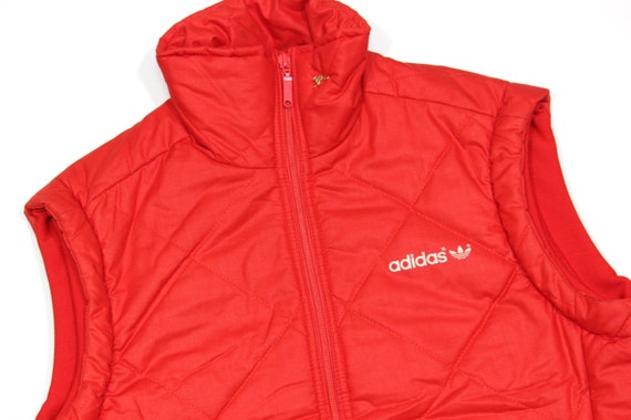 Adidas 80S Logo Quilted Pin Vest Vintage - image 3