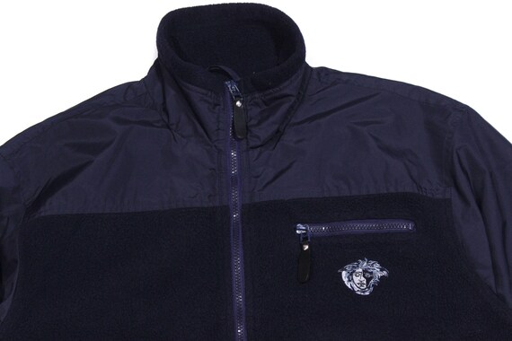 Vintage 90s Versace Jeans Couture Q Zip Fleece Sweatshirt Size S