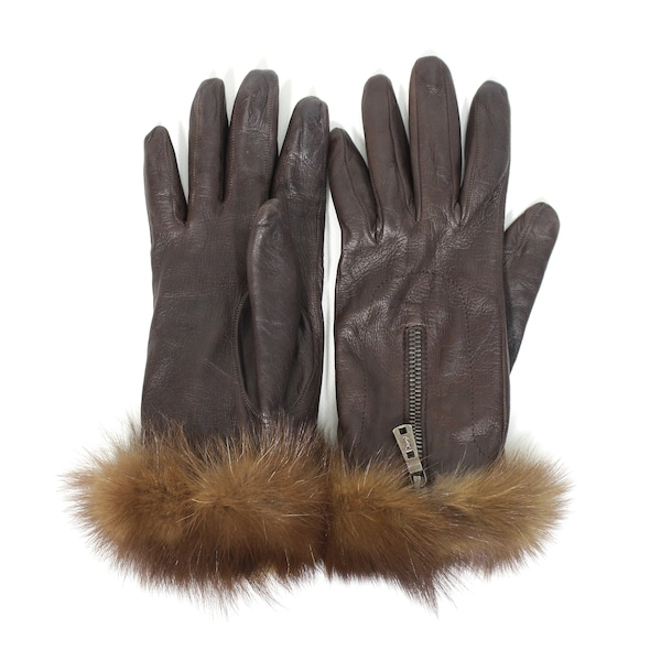 Yves Saint Laurent Rive Gauche Leather Gloves Vintage