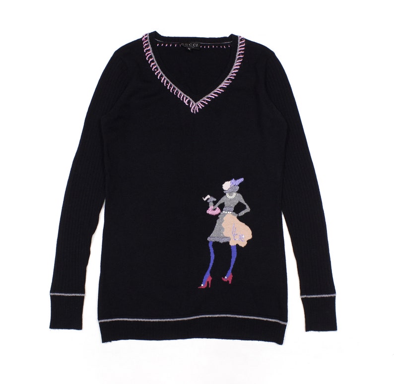Gucci by Tom Ford 90S Application Lady Wool Silk Cashmere Sweater ...