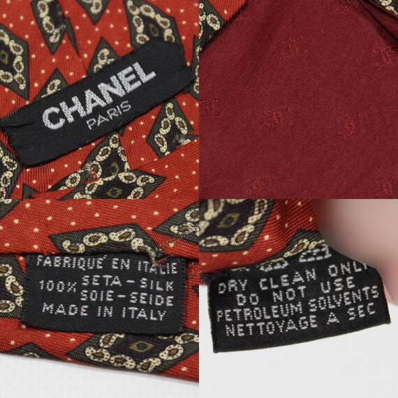 Chanel 90S Pattern Silk Tie Vintage - image 6