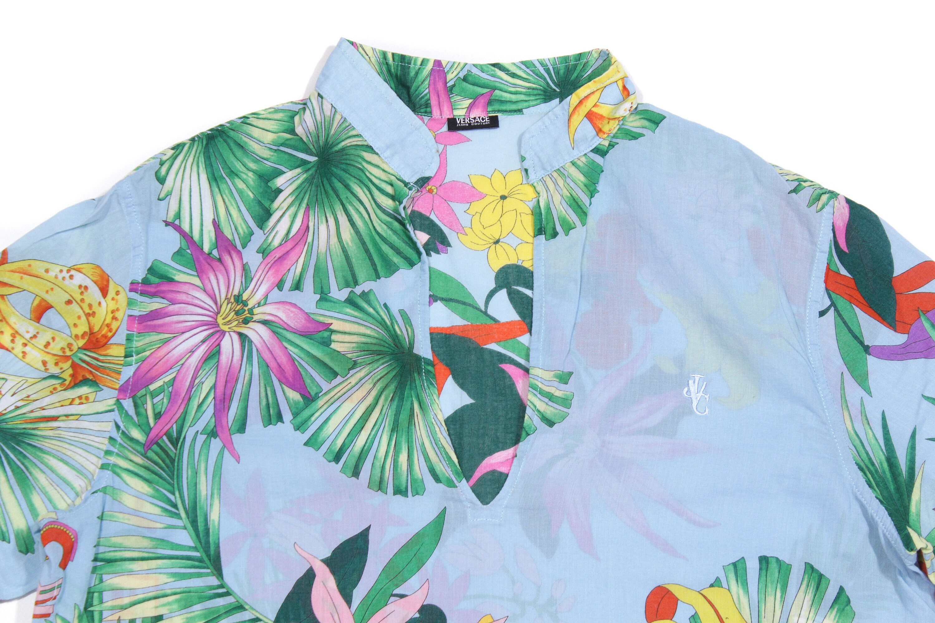Versace Hawaii All Over Printed Light Shirt Vintage 
