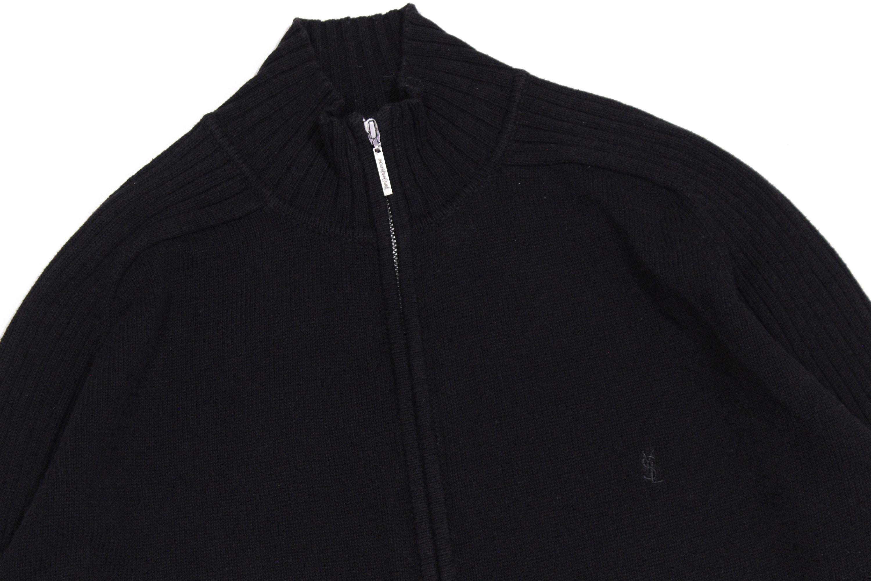 Yves Saint Laurent 90S YSL Logo Zip Knit Vintage Hong Kong Yves Saint Laurent 90S YSL Logo Zip Knit Vintage Hong Kong