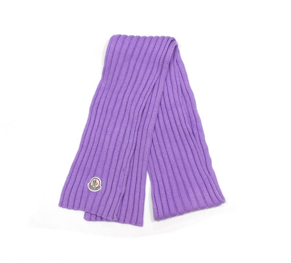 Moncler Logo Wool Slim Knit Scarf Vintage