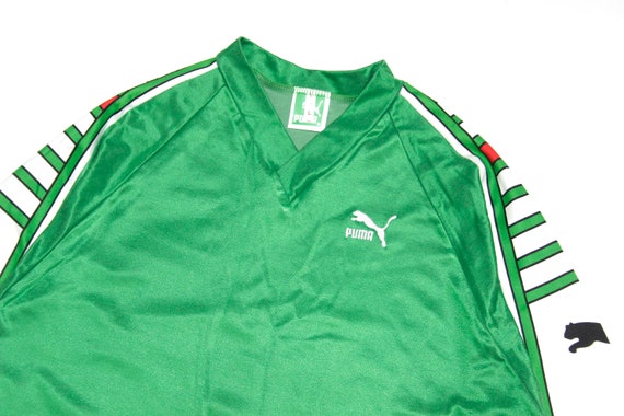 Puma 80S Logo Soccer Longleeve Sport Jersey Shirt… - image 3