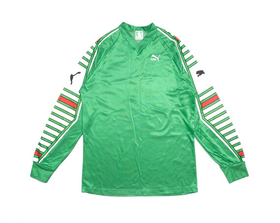 Puma 80S Logo Soccer Longleeve Sport Jersey Shirt… - image 1