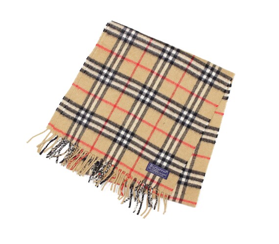 Burberry 90S Nova Check Cashmere Wool Scarf Vintage - Etsy