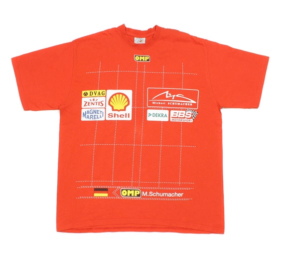 T-shirt Vintage Michael Schumacher F1 Années 90 – Blanc – Taille M – Neuf Avec étiquettes