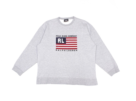 Brøl udløb server Polo Jeans Company Ralph Lauren 90S USA Flag Sweatshirt - Etsy