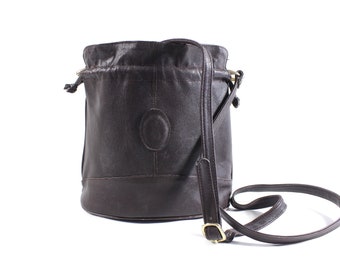 Yves Saint Laurent 80S YSL Logo Leder Bucket Bag Vintage