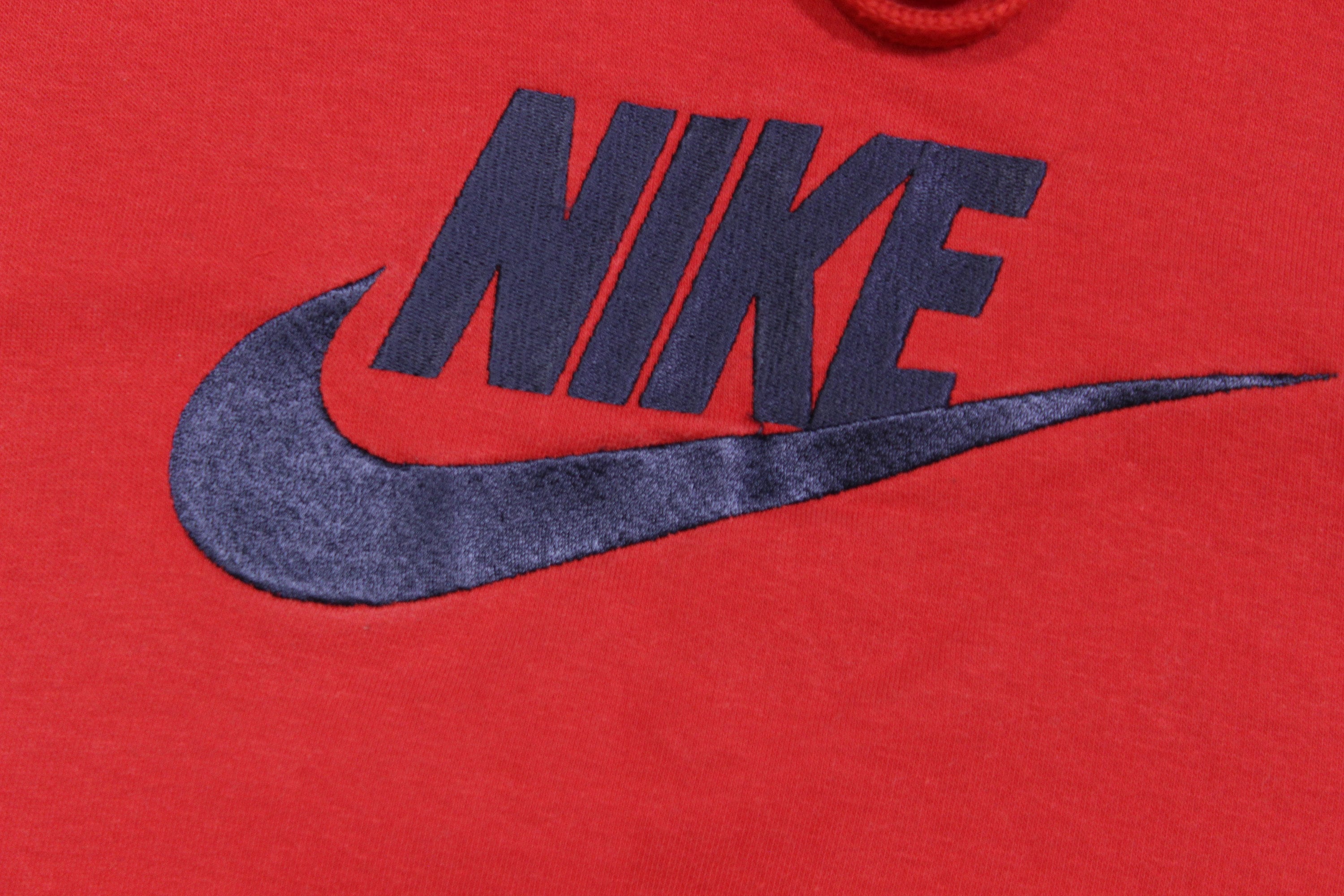 Nike Vintage 90S Big Swoosh Logo Embroidered Red Hoodie - Etsy