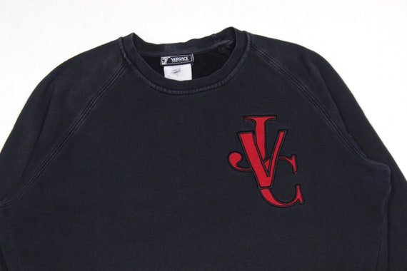 Versace 90S VJC Embroidered Big Logo Sun Faded Sw… - image 3