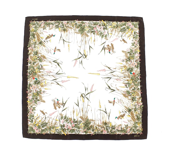 Gucci 90S Peisage Silk Scarf Vintage