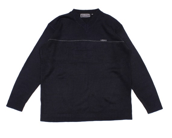 Versace 90S Logo Acryl Knit Vintage - Etsy Versace 90S Logo Acryl Knit Vintage - Etsy