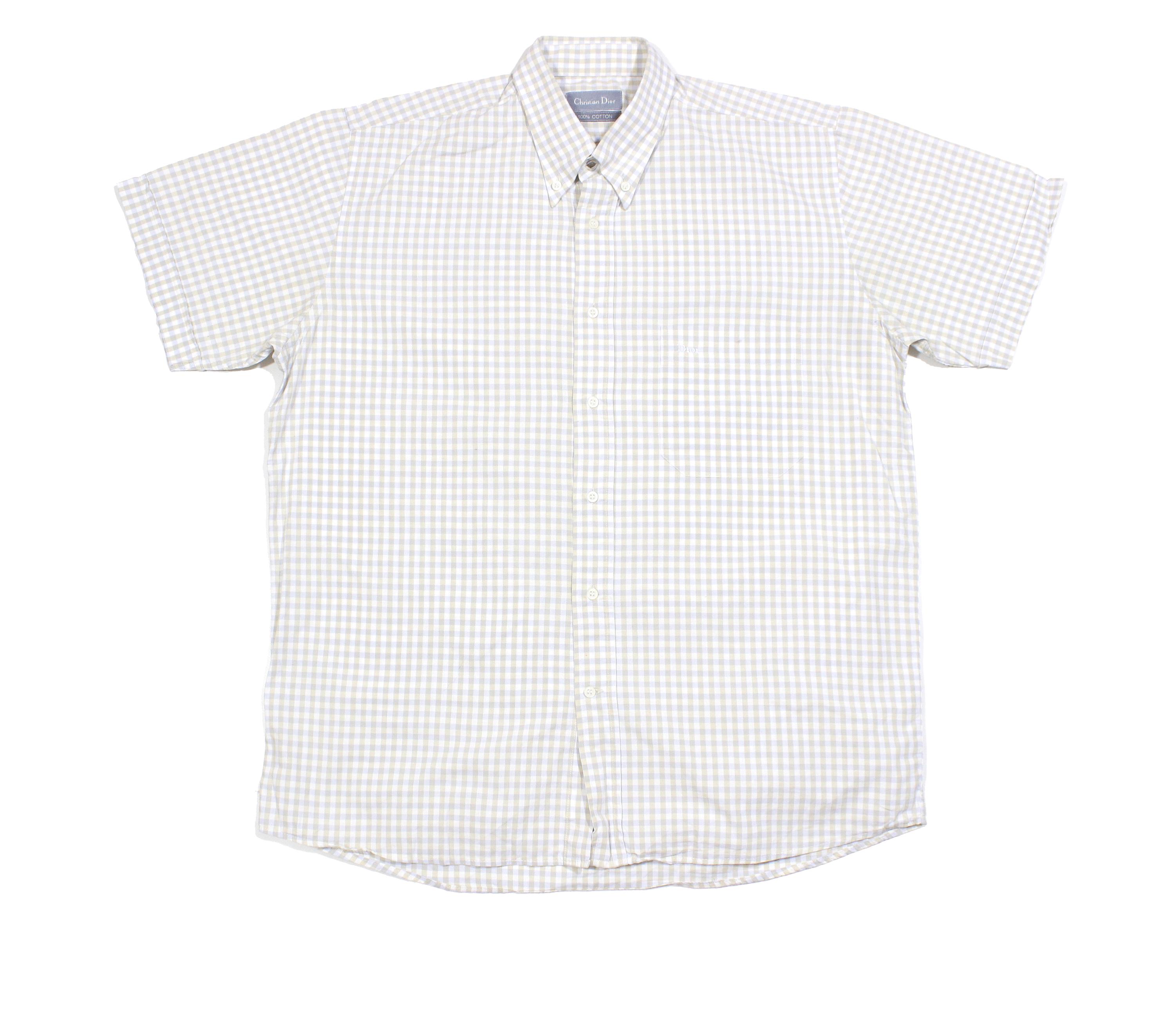 Christian Dior 90S Logo Plaid SS Shirt Vintage - Etsy