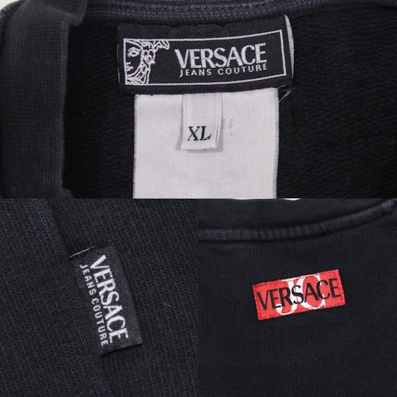 Versace 90S VJC Embroidered Big Logo Sun Faded Sw… - image 10