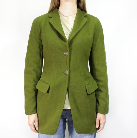 Jil Sander+ 90S Wool Green Short Coat Vintage - image 2