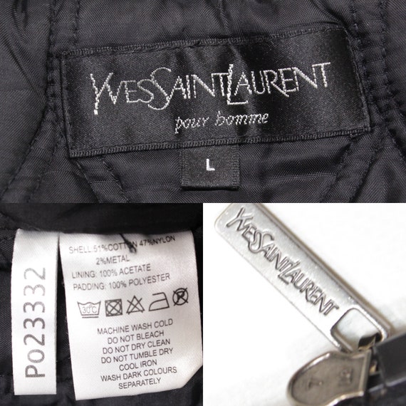 Yves Saint Laurent 90S YSL Logo Gradient Cotton N… - image 10
