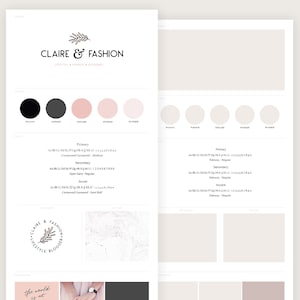 Elegant and Clean Brand Board Template, Branding Board Template, Mood Board Template, Moodboard for Designers