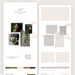 Merk identiteit sjabloon voor natuurlijke projecten, Branding Board sjabloon Mood Board sjabloon, Moodboard sjabloon, merk identiteit sjabloon