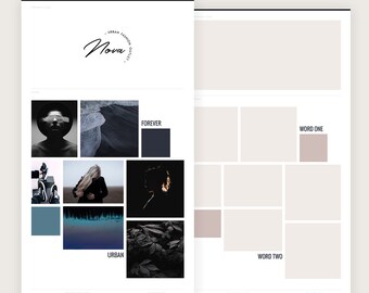 Marchio moderno Board Template, Branding Board Template per progettisti, Mood Board Template, Template Moodboard, modello di identità di marca