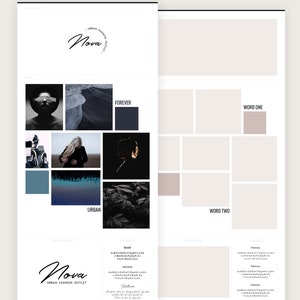 Modèle de forum de marque moderne, modèle de planche de marque pour Designers, humeur planche modèle, modèle Moodboard, marque d’identité modèle