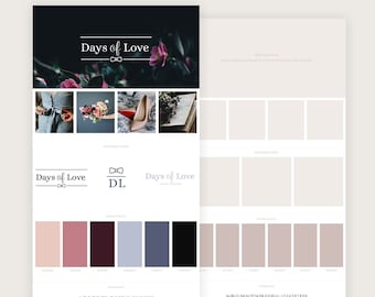Marca modello della scheda, Branding scheda modello, marca Board Template per modello di identità designer, Mood Board Template, Moodboard