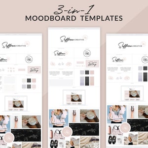 3-en-1 marque planche Bundle, modèles de planche de marque, marque planche modèles pour les concepteurs, humeur planche modèles, Moodboard, image de marque