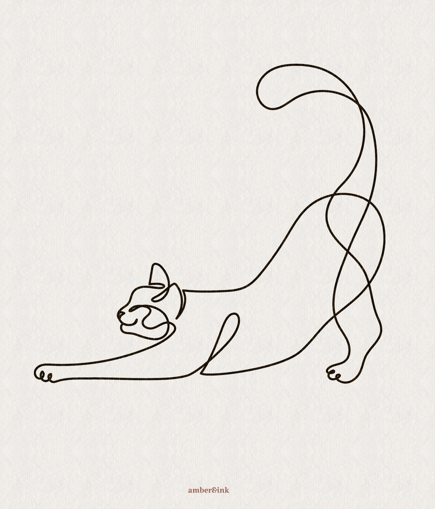 Simplistic Cat Minimalist Cat Illustrations - Four Elegant One-line Cats - Cat Art ...