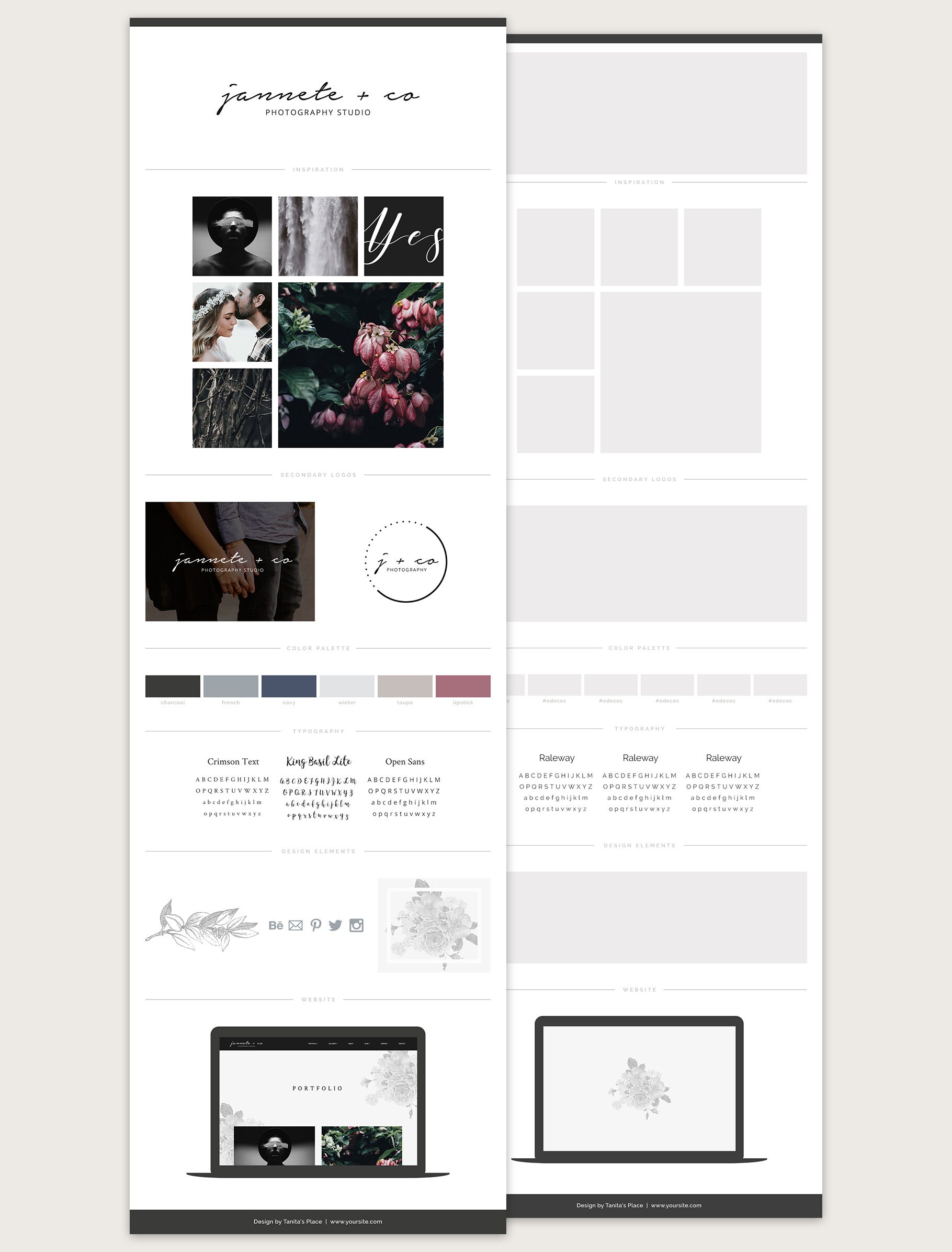 Brand Board Template Moodboard Mood Board Template for Web ...