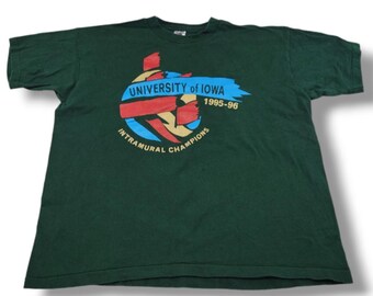Vintage Fruit Of The Loom Shirt Size XL University Of Iowa Intramural Champions Unisex T-Shirt
