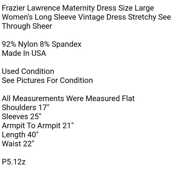 Frazier Lawrence Maternity Dress Size Large Women… - image 4