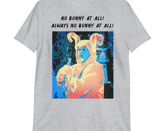 T-shirt met korte mouwen, uniseks T-shirt Friends T-shirt met grafische print Shirt Chandler Bing "Helemaal geen konijn!"