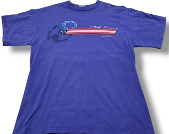 1990s Vintage USA Soccer Shirt Size Large L By Coed Sportswear, Inc. Graphic Tee American Flag