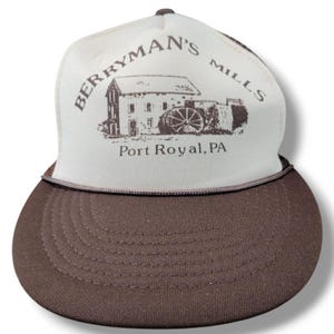 Vintage Hat OSFM Vintage Berryman&#39;s Mills Trucker Hat Snap Back Cap By Capital Adult Unisex Hat Vintage Trucker Hat Vintage Snap Back Hat