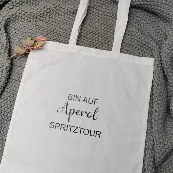 JUTEBEUTEL Einkaufsbeutel "Ich bin auf Aperol Spritztour"