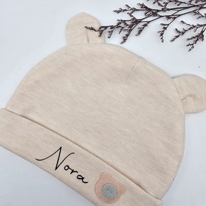 Personalized baby hat with ears gift for birth baptism baby gift hat baby hat