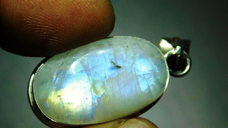 moonstone cabochon Pendant sterling silver pendant Necklace,Rainobow Moonstone Pendant,Moonstone jewelry, Rainbow Moonstone Pendant P-25