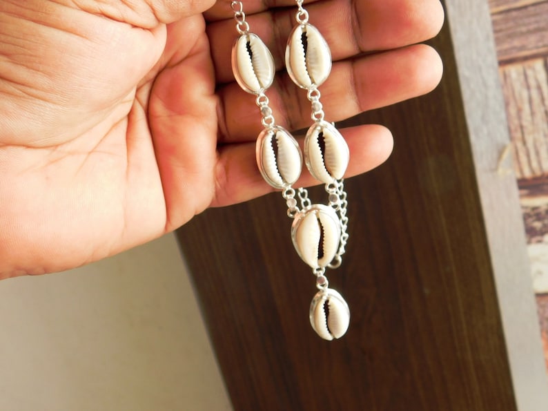 shell necklace silver necklace Cowrie Shell Necklace Hippie Shell Necklace Mermaid Necklace seashell necklace cowrie necklace,gifts,